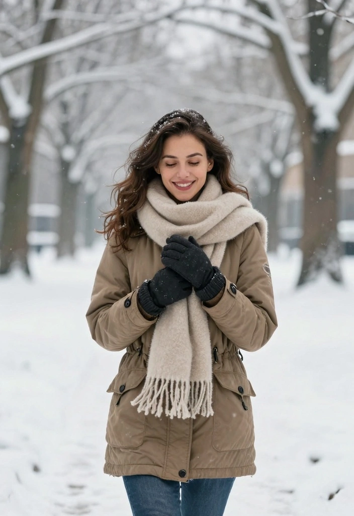 14 Barbour Jacket Outfit Ideas For Women With Classic Style - 8. Layered with a Scarf and Gloves 1