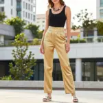 14 Gold Pants Outfit Ideas For Women That Shine