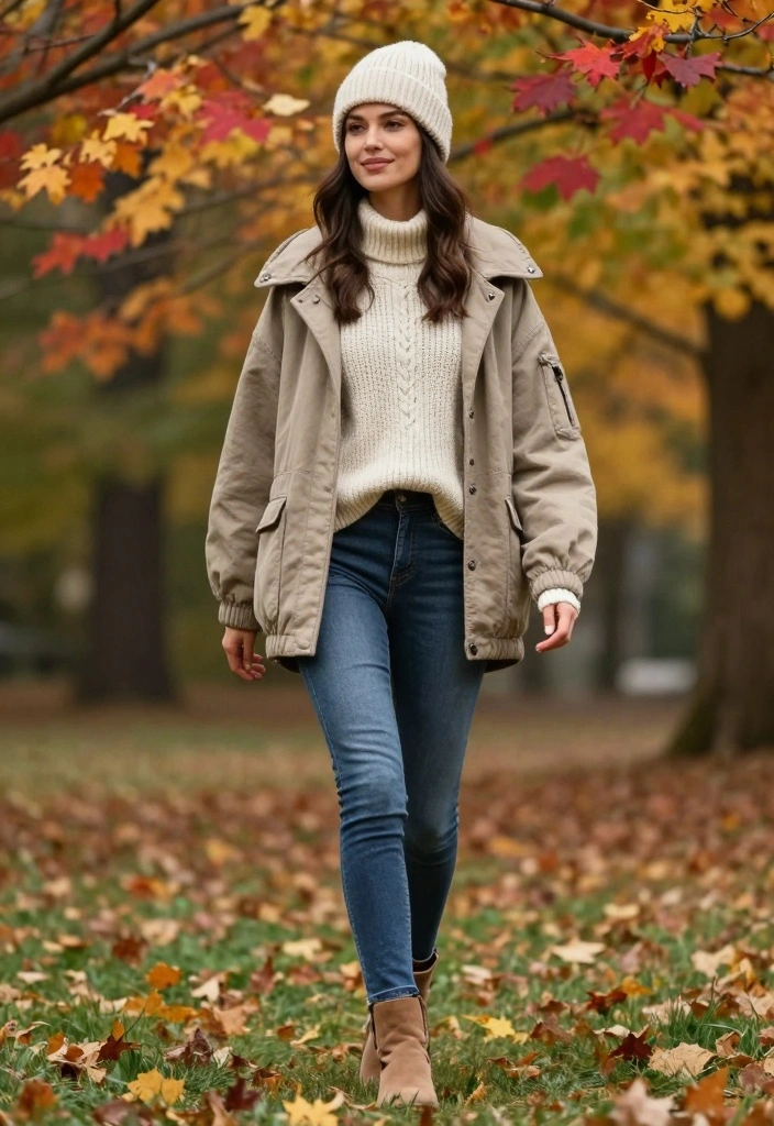 14 Jacket And Jeans Outfit Ideas For Women That Always Work - 5. The Cozy Oversized Jacket 1