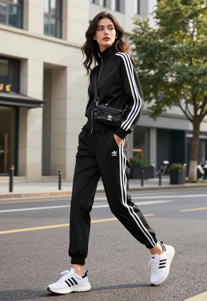 15 Adidas Pants Outfit Ideas For Women With Sporty Style - 1. Classic Tracksuit Vibes 1