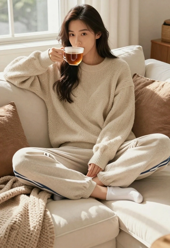 15 Adidas Pants Outfit Ideas For Women With Sporty Style - 15. Relaxed Fit for Lazy Days 1