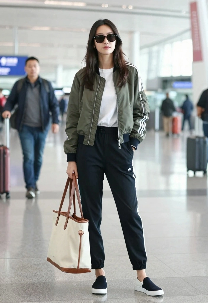 15 Adidas Pants Outfit Ideas For Women With Sporty Style - 6. Weekend Getaway Ready 1