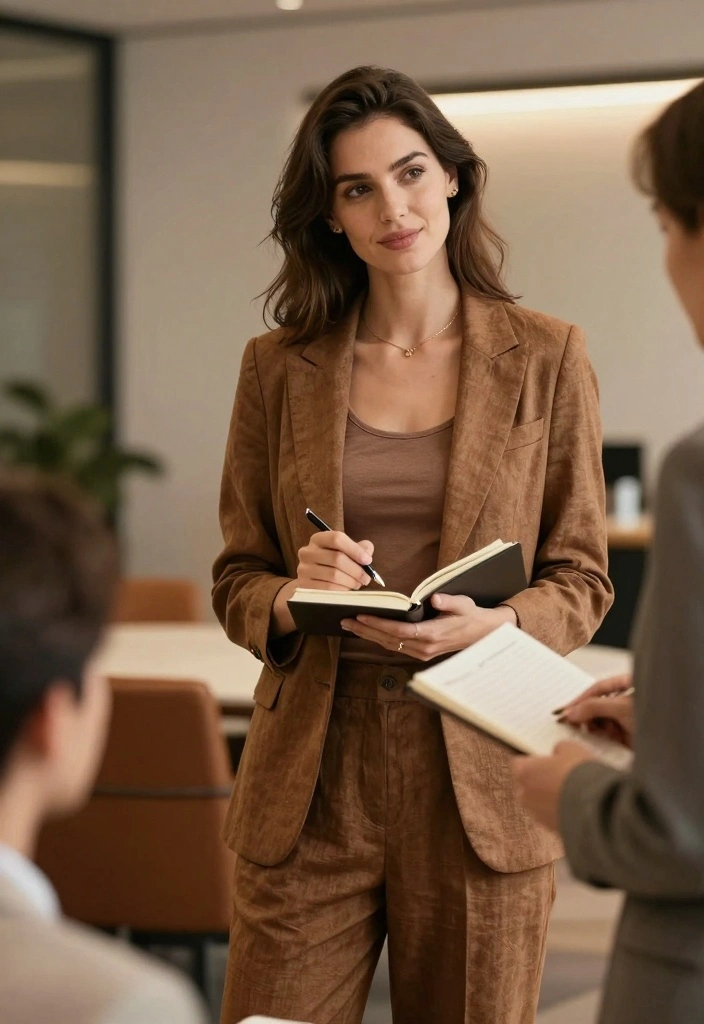 15 Brown Linen Pants Outfit Ideas For Women With Easy Chic - 14. Dressy Casual 1