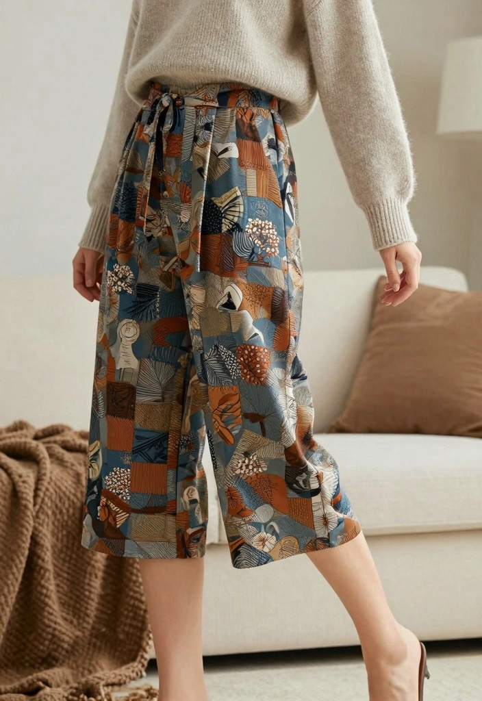 15 Classy Pants And Top Outfit Ideas For Women - 12. Cropped Wide Pants with Knitted Sweater 1