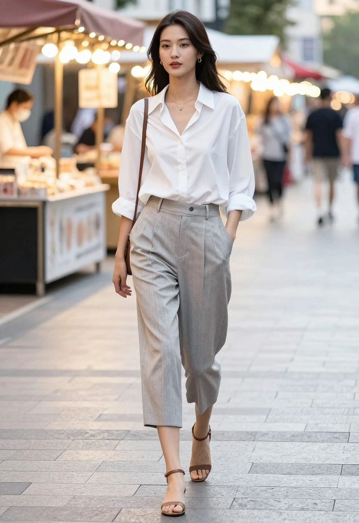 15 Half Pants Outfit Ideas For Women For Casual Days - 10. Chic Half Pants with a Long Overshirt 1