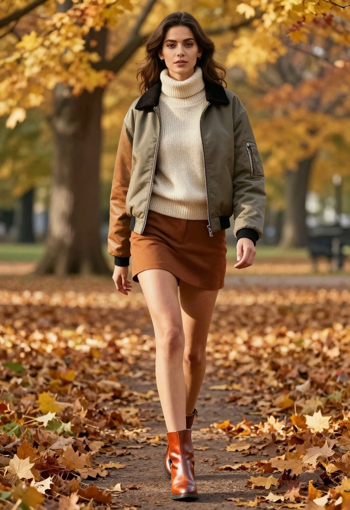 15 Racing Jacket Outfit Ideas For Women With Street Energy - 14. Seasonal Layers 1