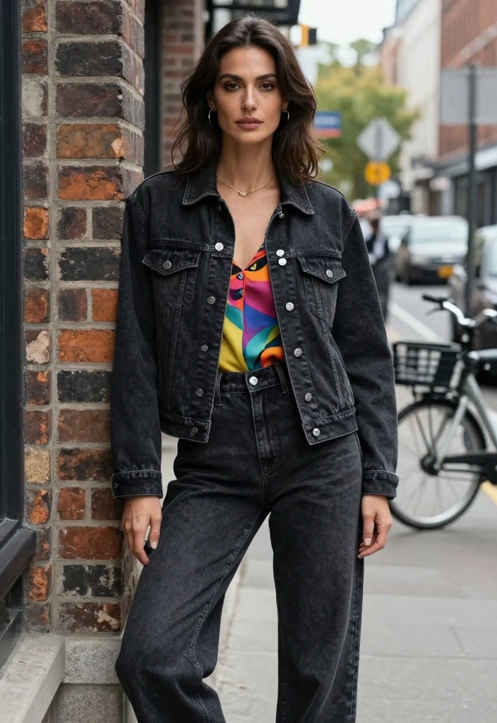 16 Black Denim Jacket Outfit Ideas For Women With Edge - 3. Denim on Denim 1