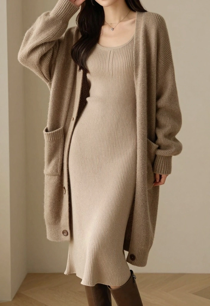 16 Cold Weather Party Night Outfit Ideas For Women - 10. Cozy Layered Maxi Dress 1