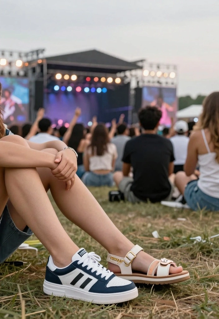 16 Concert Aesthetic Outfit Ideas For Women To Stand Out - 10. Comfortable Footwear 1