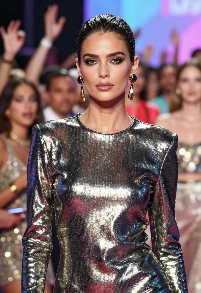 16 Concert Aesthetic Outfit Ideas For Women To Stand Out - 13. Metallics and Shimmer 1