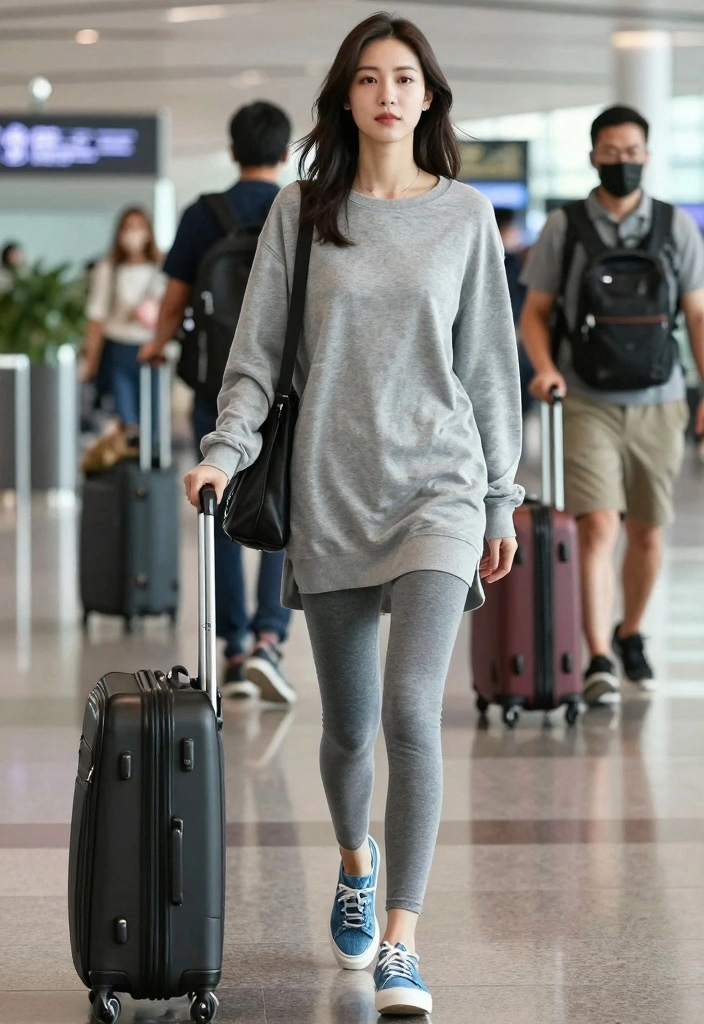 16 Denim Shoes Outfit Ideas For Women With Casual Cool - 13. Travel-Friendly Ensemble 1