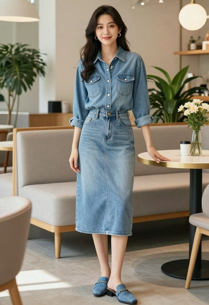 16 Denim Shoes Outfit Ideas For Women With Casual Cool - 4. Denim on Denim 1