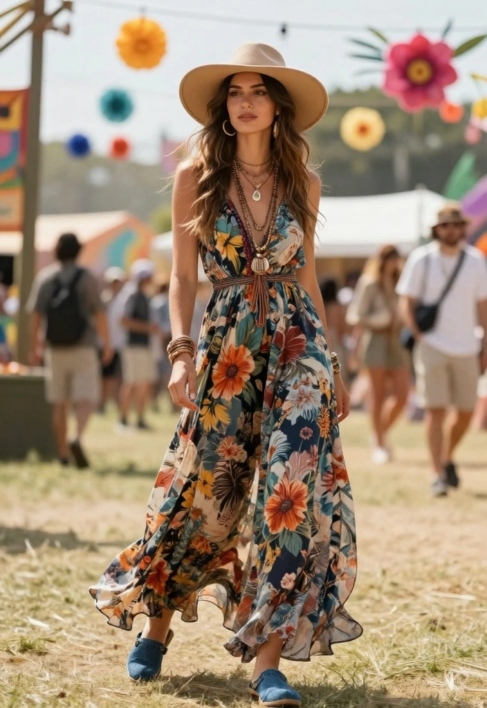 16 Denim Shoes Outfit Ideas For Women With Casual Cool - 5. Bohemian Vibes 1