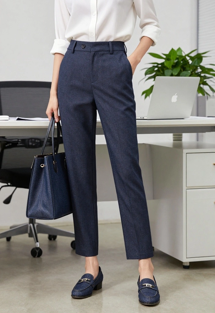 16 Denim Shoes Outfit Ideas For Women With Casual Cool - 6. Office Ready 1