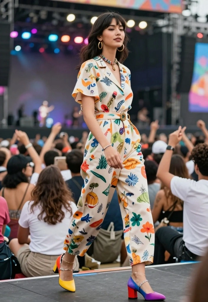 16 Kesha Concert Outfit Ideas For Women With Bold Looks - 9. Playful Patterns 1