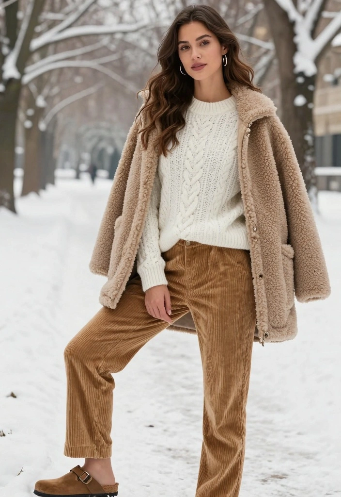 16 Winter Birkenstock Outfit Ideas For Women - 16. Textured Layers 1