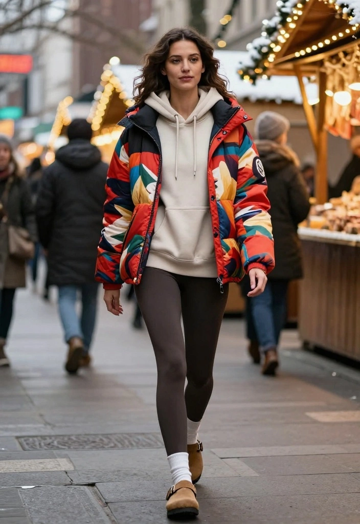 16 Winter Birkenstock Outfit Ideas For Women - 4. Cozy Puffer Jacket 1