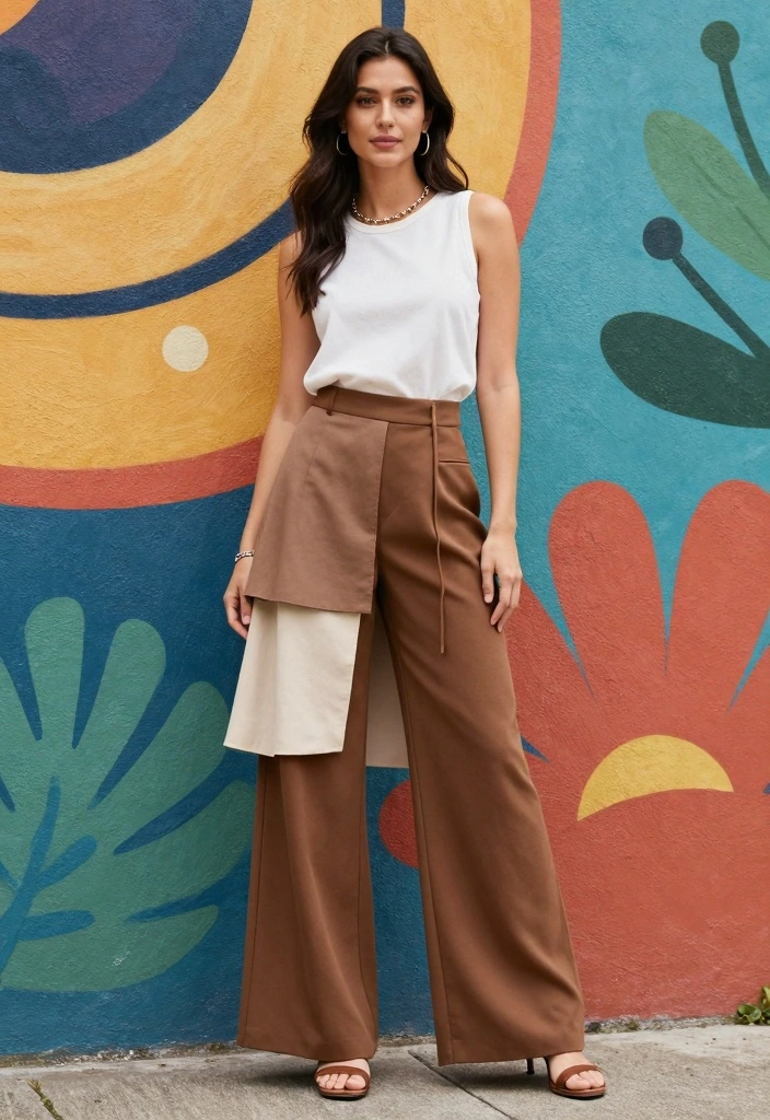 16 Winter Wide Leg Pants Outfit Ideas For Women - 13. Layered Skirt Style with Wide Leg Pants 1