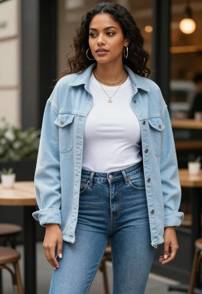 12 Blue Flannel Outfit Ideas for Women That Don't Look Lumberjack - 1. Flannel and Denim Darling 1