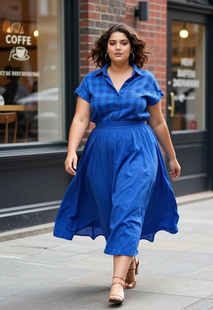 12 Blue Flannel Outfit Ideas for Women That Don't Look Lumberjack - 2. Flannel with a Touch of Feminine Flair 1