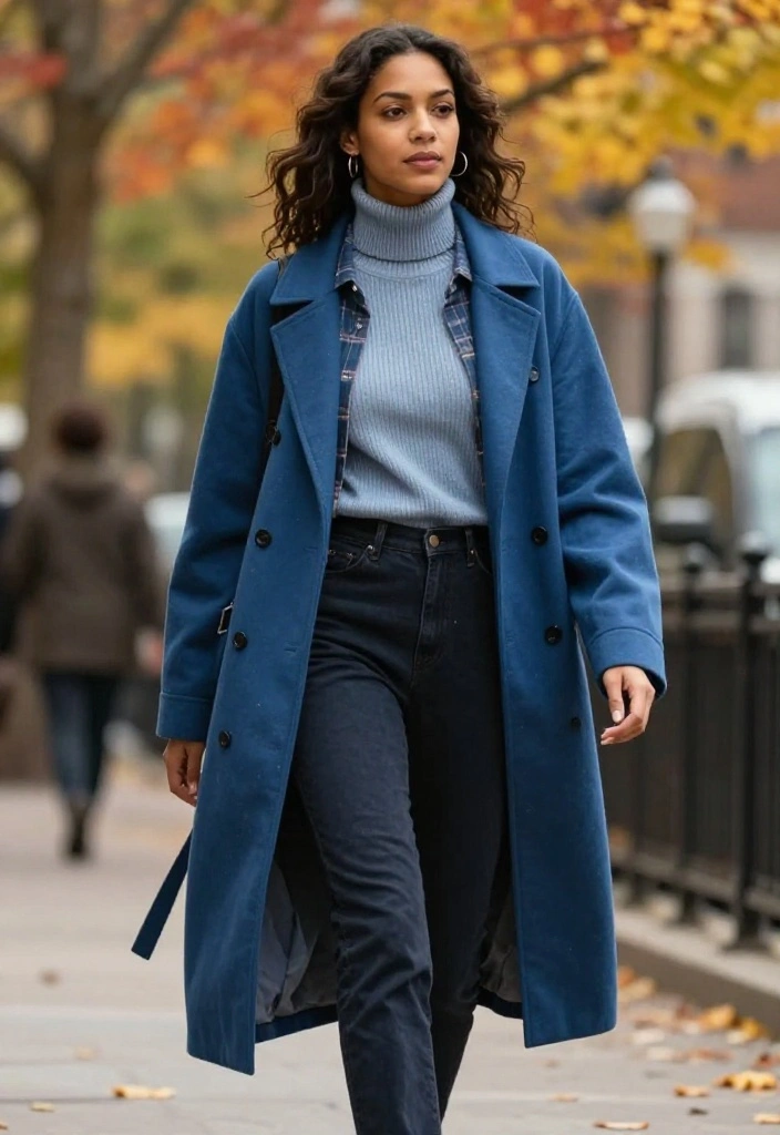 12 Blue Flannel Outfit Ideas for Women That Don't Look Lumberjack - 3. Layered for Fall 1