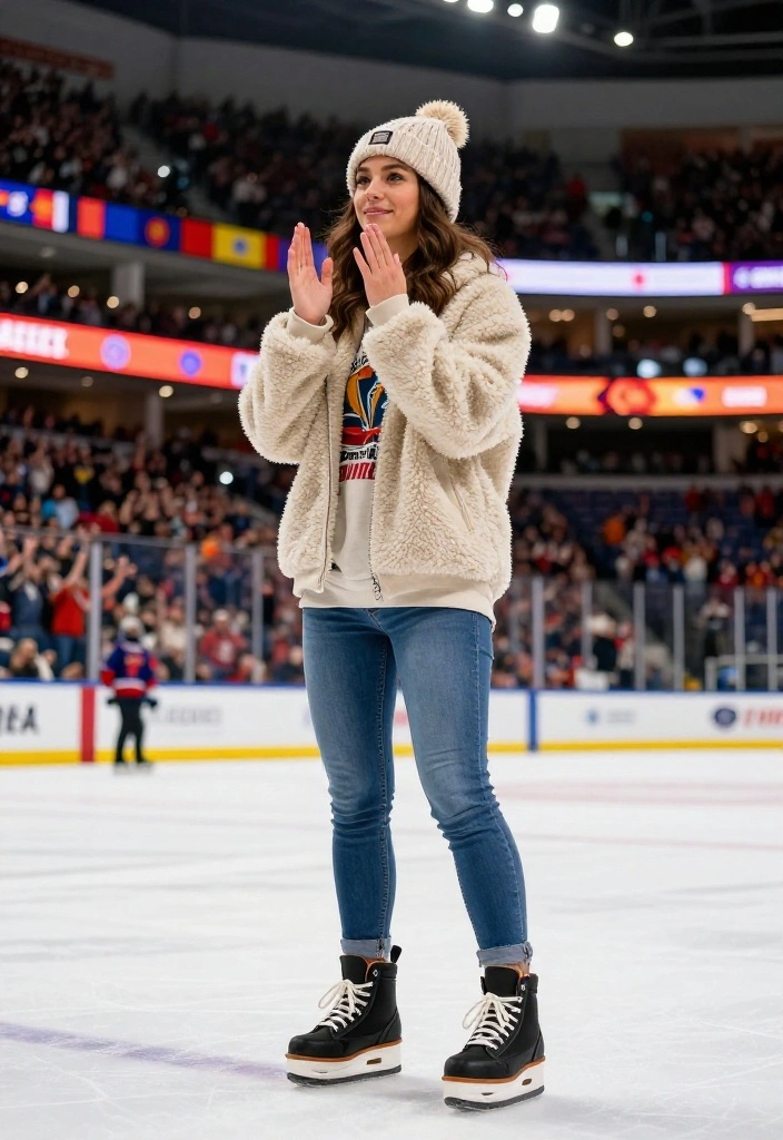12 Hockey Game Outfit Ideas for Women That Keep You Warm - 11. Fuzzy Sherpa Jackets 1
