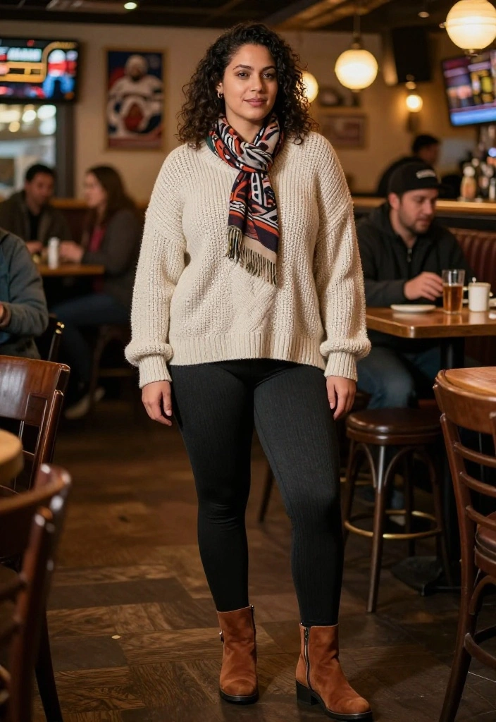 12 Hockey Game Outfit Ideas for Women That Keep You Warm - 2. Cozy Knitwear Combo 1