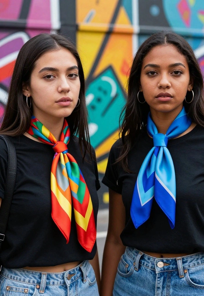 12 Mini Scarf Outfit Ideas for Women That Don't Look Flight Attendant - 7. The Double Scarf Hack 1
