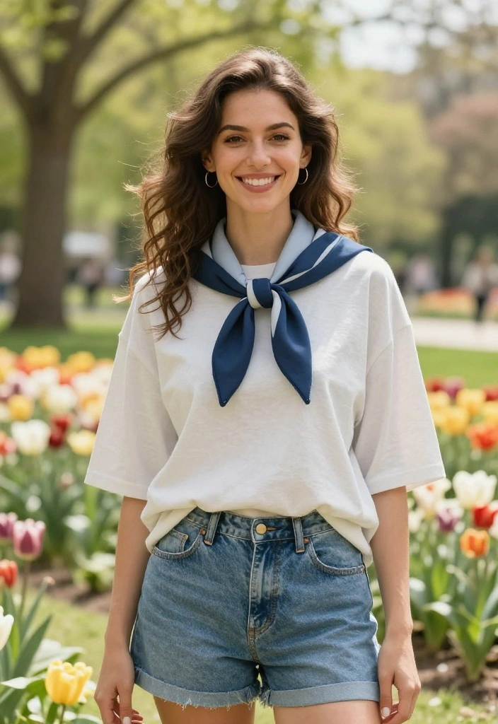 12 Mini Scarf Outfit Ideas for Women That Don't Look Flight Attendant - 9. Weekend Casual 1