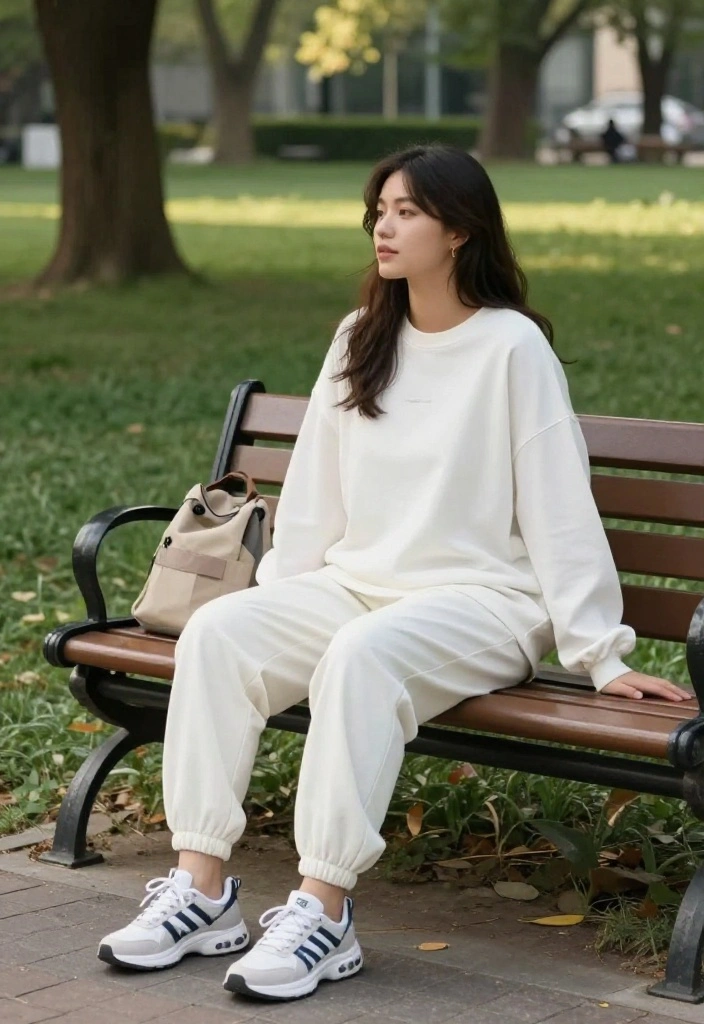 12 Oversized White Shirt Outfit Ideas for Women That Keep Their Shape All Day - 1. Effortless Weekend Vibes with Joggers 1