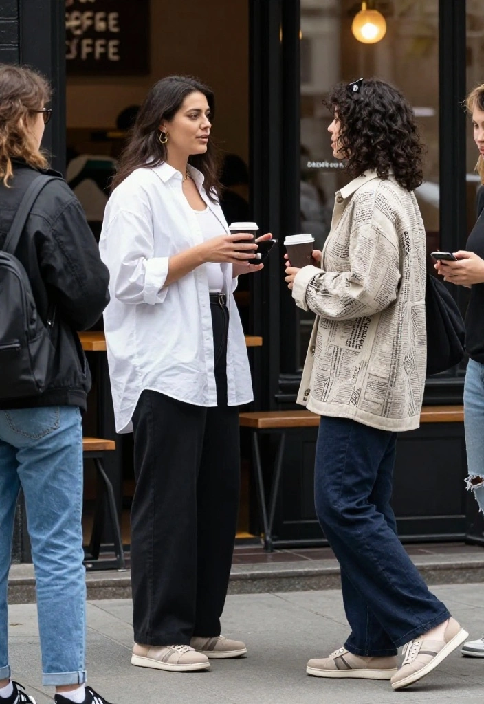12 Oversized White Shirt Outfit Ideas for Women That Keep Their Shape All Day - 12. Mix and Match with Layering 1