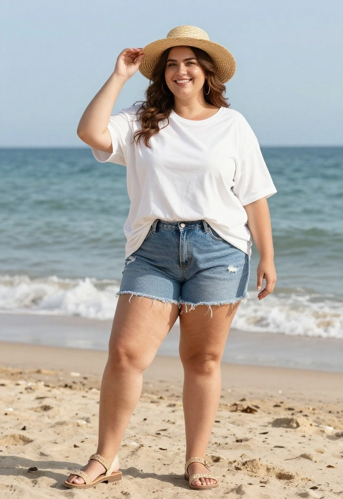 12 Oversized White Shirt Outfit Ideas for Women That Keep Their Shape All Day - 4. Casual Street Style with Denim Shorts 1