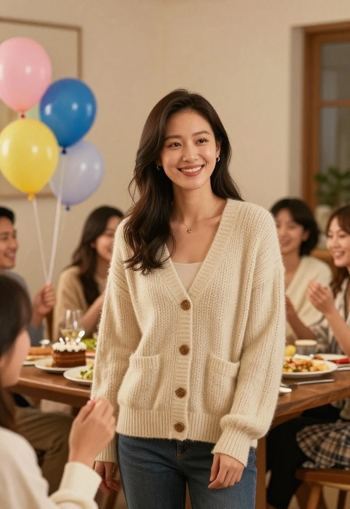 12 Simple Birthday Outfit Ideas for Women That Photograph Well - 12. Cozy Cardigan Ensemble 1