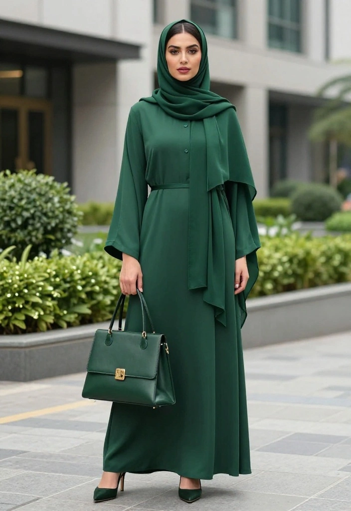 14 Green Hijab Outfit Inspirations for Women You Can Wear Year-Round - 12. Green Ethical Fashion Statement 1