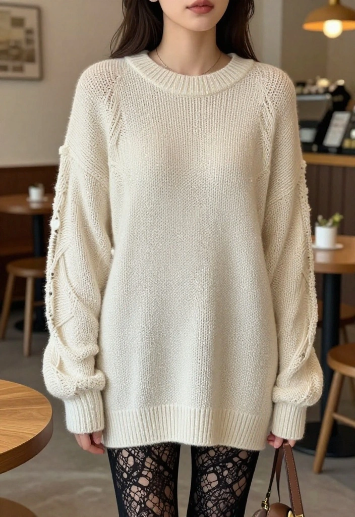 14 Lace Tights Outfit Ideas for Women That Work for Night Out - 11. Lace Tights with a Statement Sweater 1