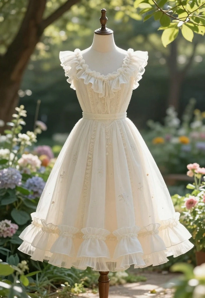 14 Organza Outfit Ideas for Women You Can Actually Wear Again - 13. Organza Ruffle Hem Dress 1