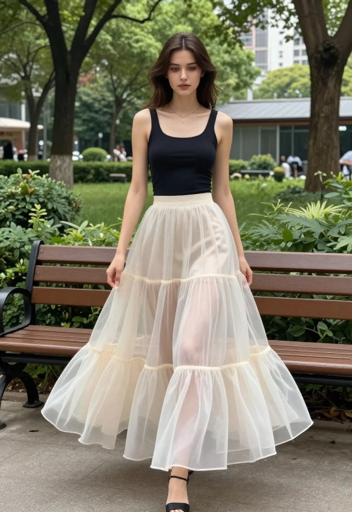 14 Organza Outfit Ideas for Women You Can Actually Wear Again - 3. Organza Overlay Skirt 1