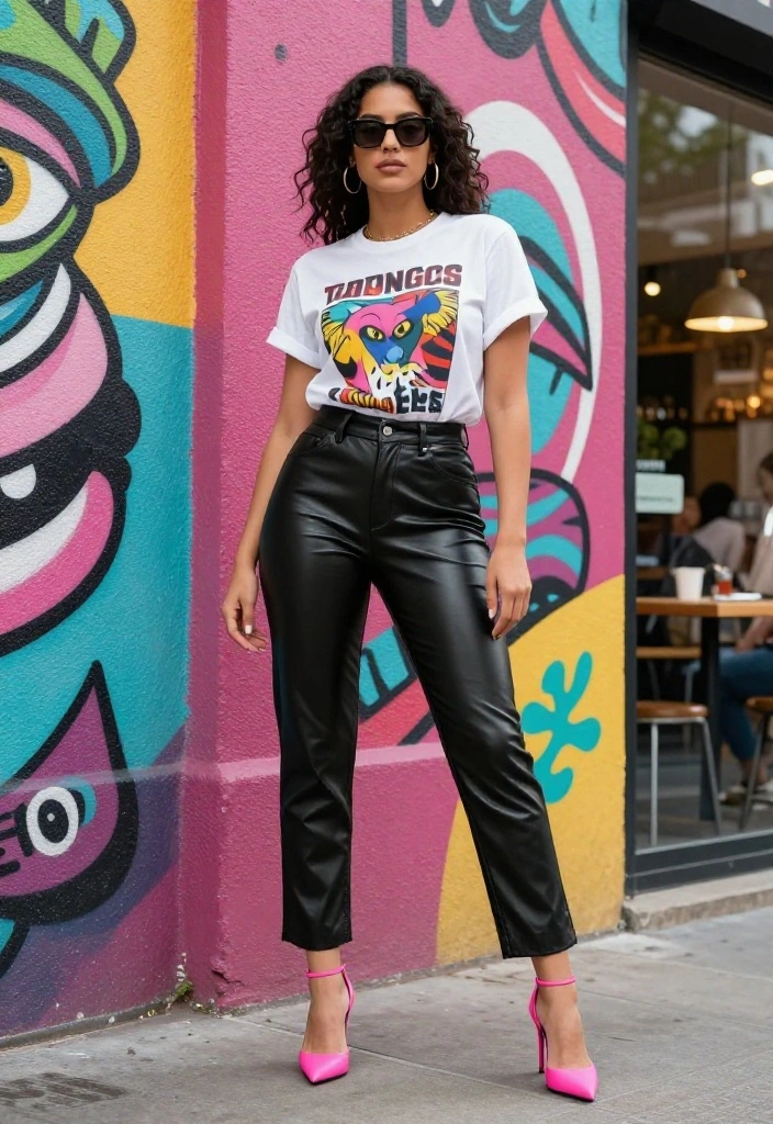 14 Pink Heels Outfit Suggestions for Women That Pair With Anything - 13. Edgy Allure 1