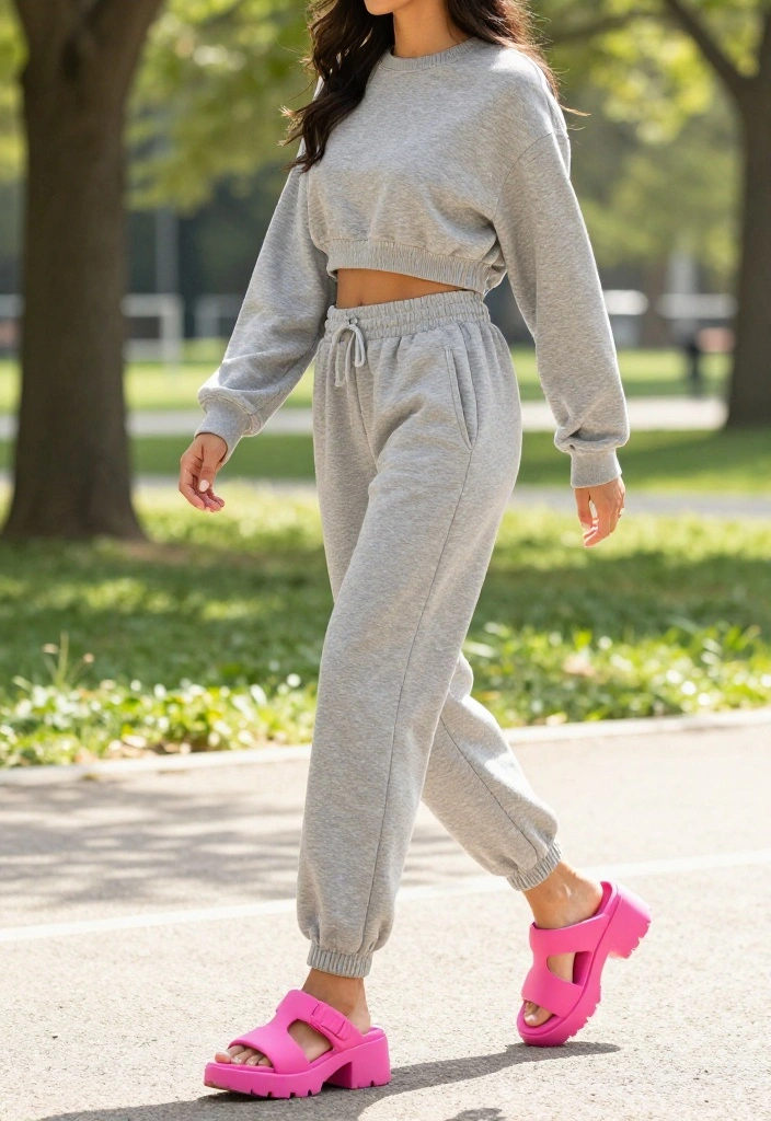 14 Pink Heels Outfit Suggestions for Women That Pair With Anything - 6. Sporty Casual 1