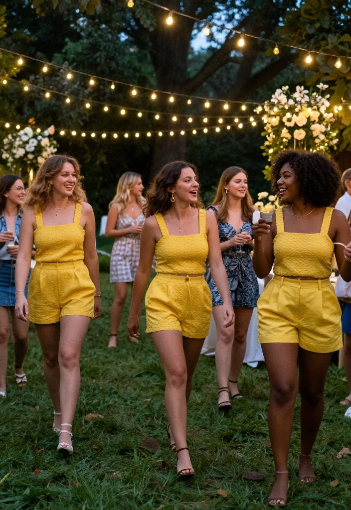 14 Yellow Shorts Outfit Ideas That Don't Wash You Out - 11. Textured Tank and Yellow Shorts 1