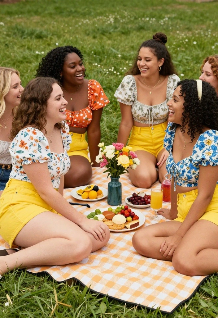 14 Yellow Shorts Outfit Ideas That Don't Wash You Out - 2. Floral Crop Top with High-Waisted Yellow Shorts 1