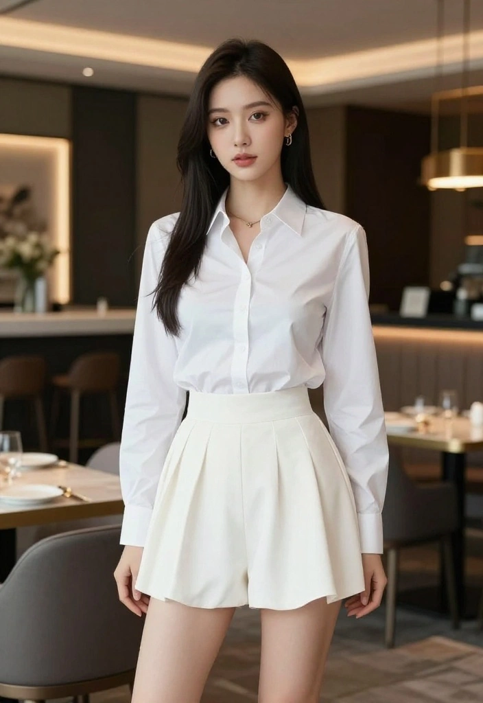 15 Balloon Skirt Outfit Ideas That Balance the Silhouette - 12. Classic Elegance with a White Button-Up 1