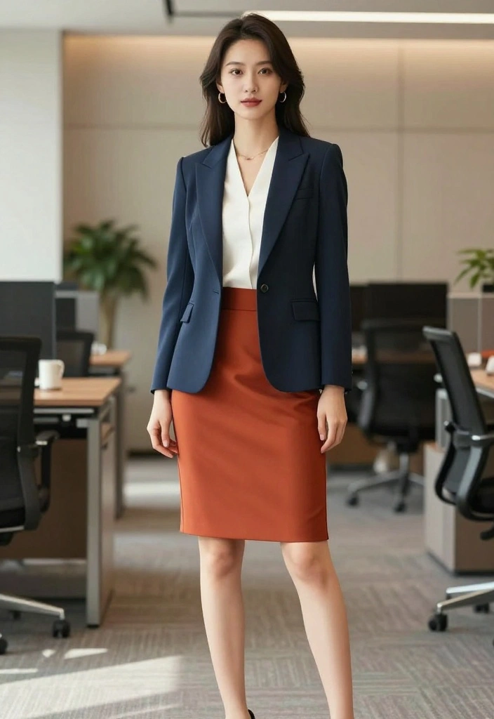 15 Balloon Skirt Outfit Ideas That Balance the Silhouette - 5. Office Ready with a Tailored Blazer 1