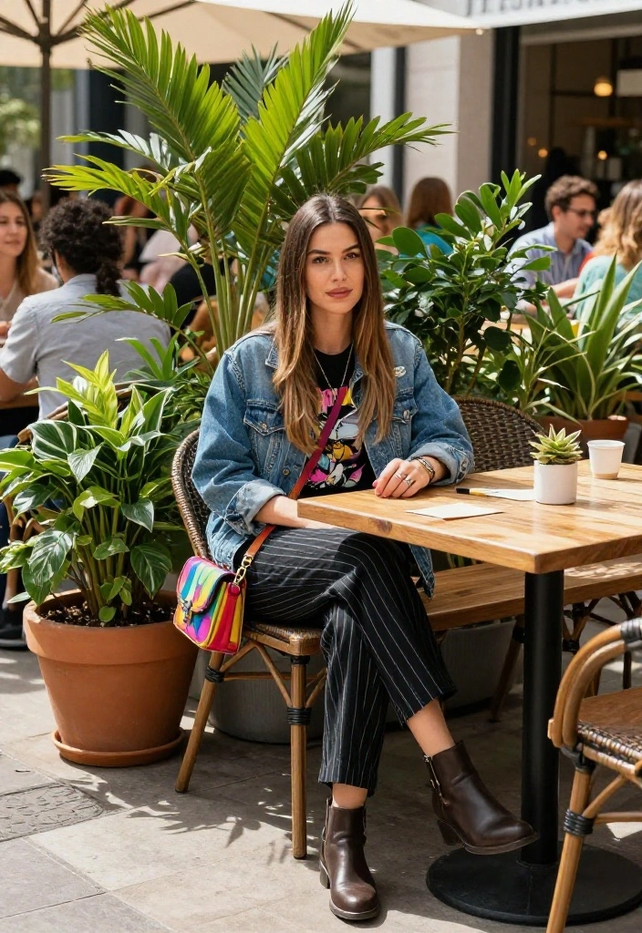 15 Black Striped Pants Outfit Ideas That Don't Look Office-Only - 1. Weekend Brunch Vibes 1