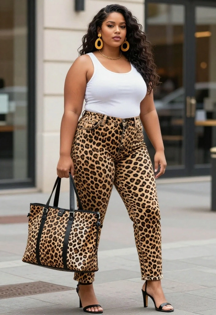 15 Cheetah Jeans Outfit Ideas That Aren't Too Bold for Everyday - 7. Statement Accessories with Cheetah Jeans 1