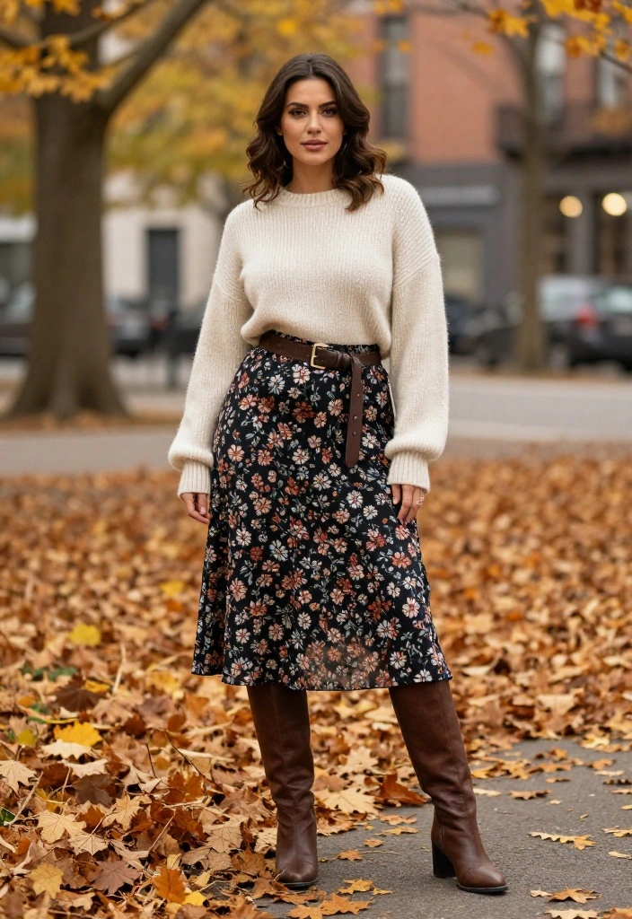 15 Oversized Sweater Outfit Ideas for Women That Don't Look Sloppy - 2. Layered Over a Midi Dress 1