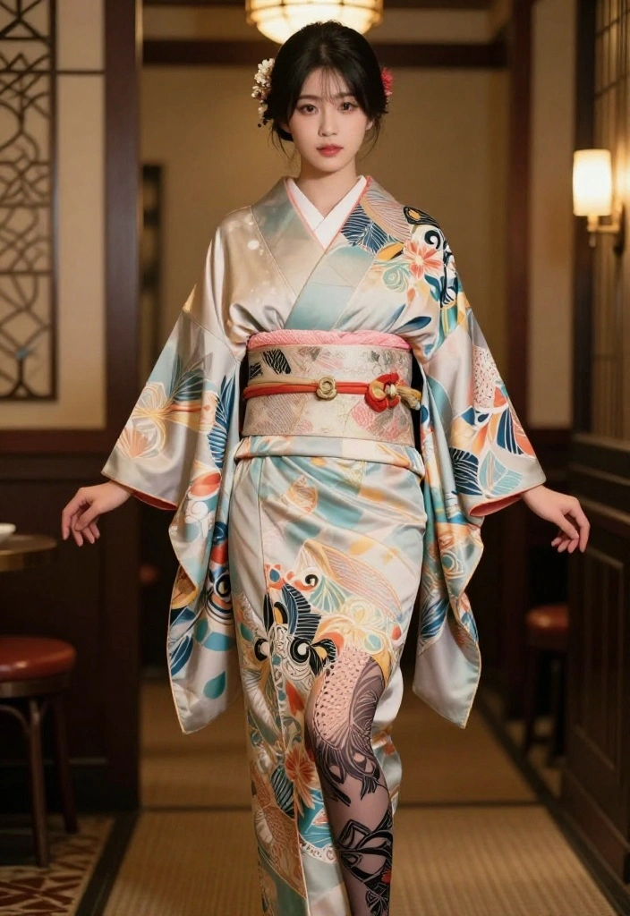 15 Vintage Stockings Ensembles for Women That Don't Look Costume-y - 14. Vintage Style Kimonos with Chic Stockings 1