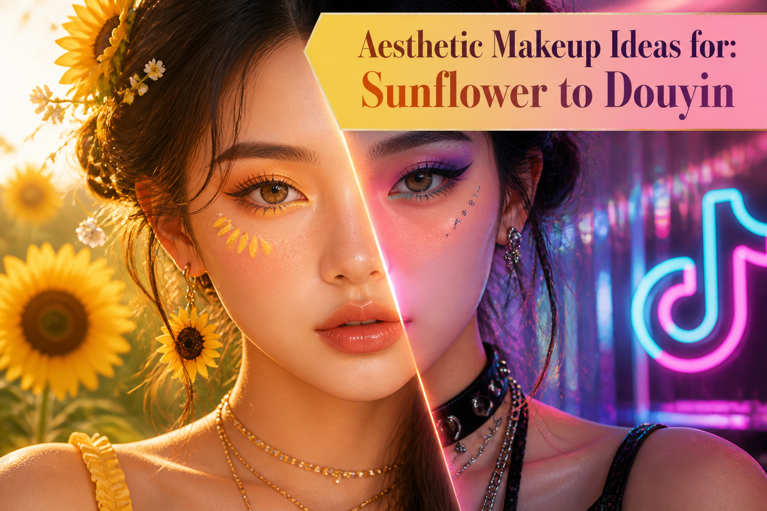 A compilation of various aesthetic makeup styles displayed together.