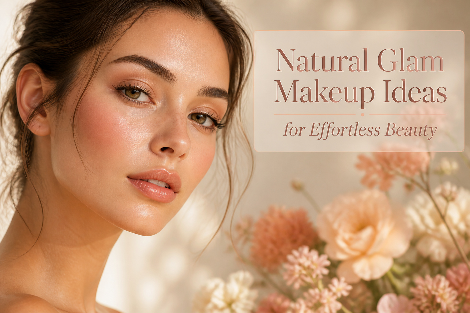 A collection of 11 natural glam makeup looks displayed in a visually appealing layout.