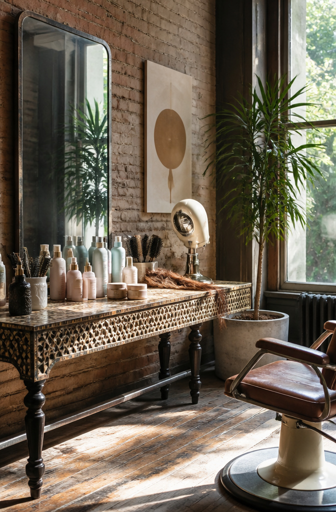 Hair styling products and tools used for creating voluminous waves.